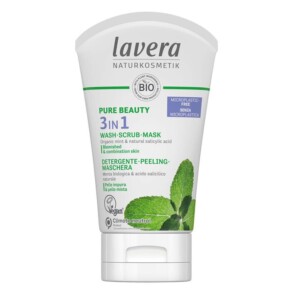 Lavera Pure Beauty 3 trong 1 Sữa Rửa Mặt Tẩy Tế Bào Chết Mặt Nạ cho Da Hỗn Hợp Bị Mụn 125ml chính hãng