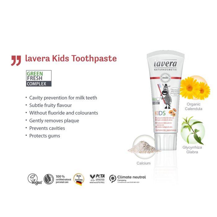 Lavera Toothpaste For Kids With Organic Calendula Calcium 75ml