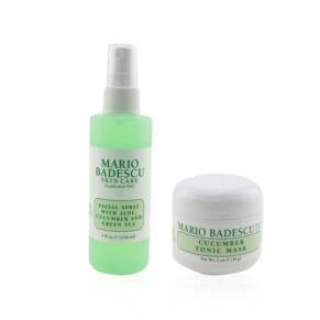Mario Badescu Cucumber Mask Mist Duo Set Facial Spray With Aloe Cucumber And Green Tea 4oz Cucumber Tonic Mask 2oz 2Pcs