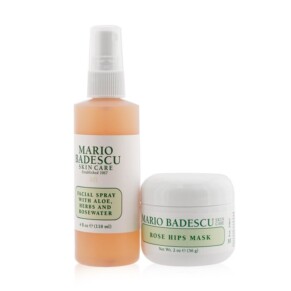 Bộ mặt nạ & xịt khoáng Mario Badescu với nước hoa hồng & lô hội 4oz & mặt nạ hồng 2oz 2 món chính hãng