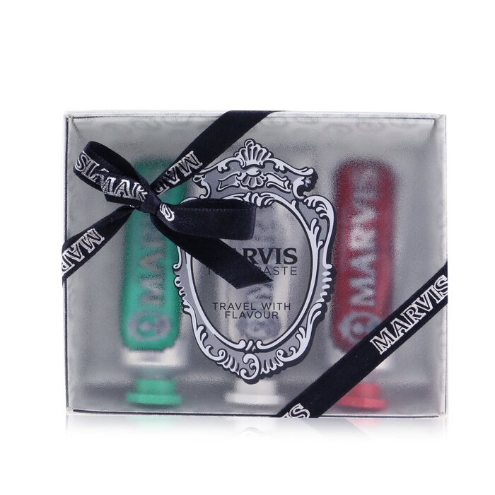 Marvis Travel Set 1xclassic Strong Mint Toothpaste 1xwhitening Mint Toothpaste 1xcinnamon Mint Toothpaste 3Pcs