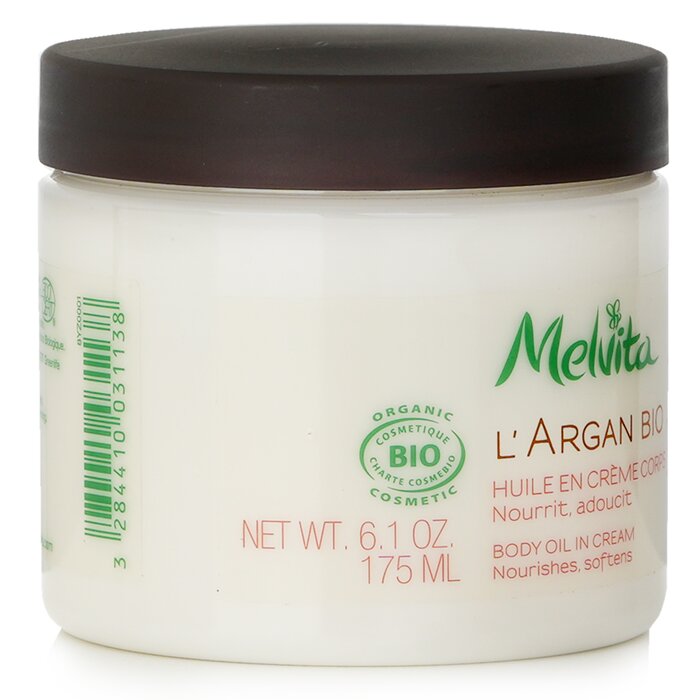 Melvita L Argan Bio Body Oil In Cream Nourishes Softens 175ml