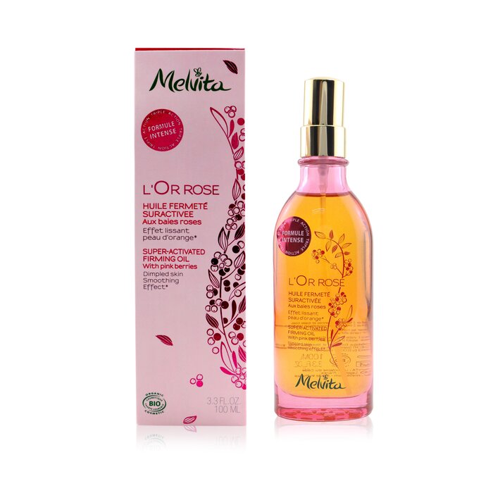 Melvita L Or Rose Super Activated Firming Oil With Pink Berries For Dimpled Skin Smoothing Effect 100ml