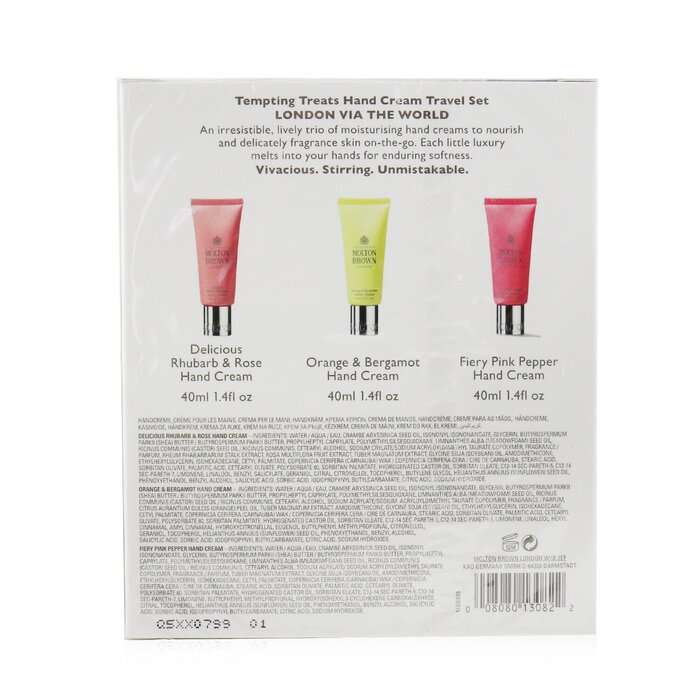 Bộ kem tay Molton Brown Tempting Treats 3 chiếc - Hương dâu tây, cam bergamot, hương gừng giá rẻ