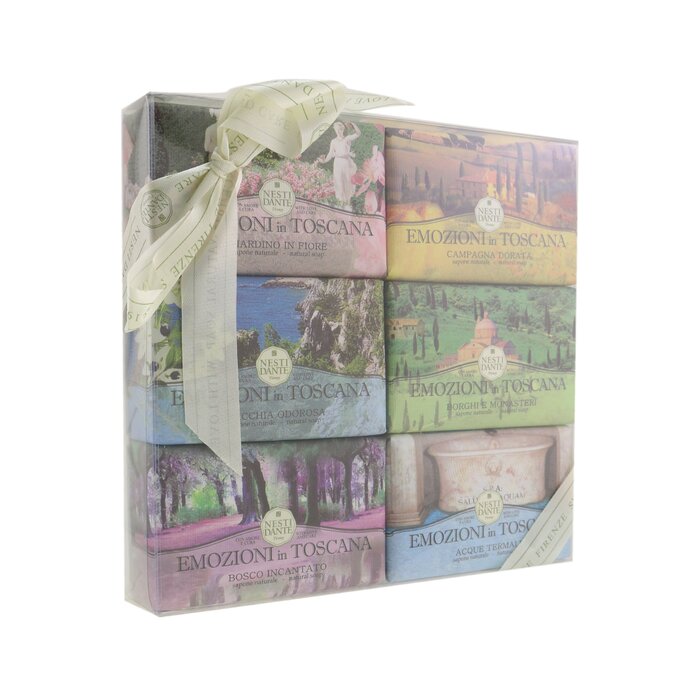 Nesti Dante Emozioni In Toscana The Collection Gift Set Gardino In Flore Campagna Dorata Macchia Odorosa Borghi E Monasteri Bosco Incantato Thermal Water 6x 150g
