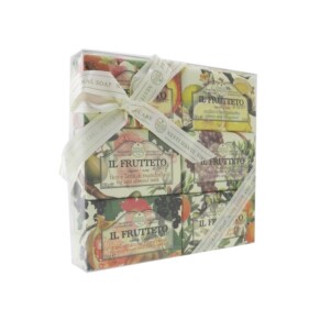 Nesti Dante Il Frutteto Soap Gift Set Peach Lemon Citron Bergamot Fig Almond Milk Red Grapes Blueberry Pomegranate Blackcurrant Olive Oil Tangerine 6x150g