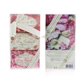 Nesti Dante Rosa Soap Set Le Rose Collection Rosa Sensuale Rosa Champagna Rosa Principessa 3x 150g