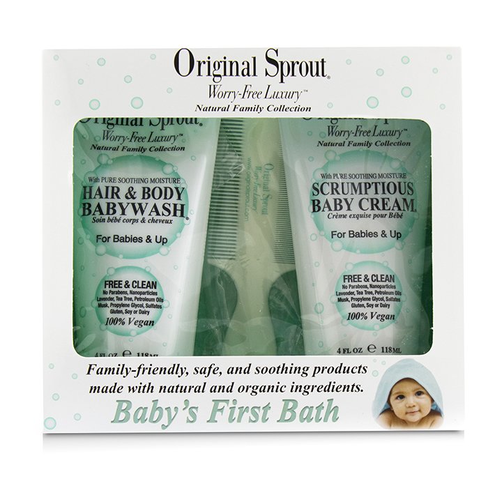 Original Sprout Baby's First Bath Kit 1x Hair Body Baby Wash 118ml