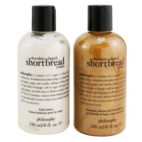Bộ quà tặng bánh quy ngắn ngâm sô cô la & dầu gội sữa tắm Philosophy 240ml chính hãng