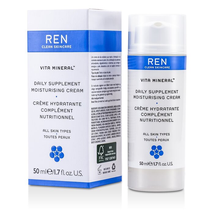 Ren Vita Mineral Daily Supplement Moisturising Cream For All Skin Types 50ml