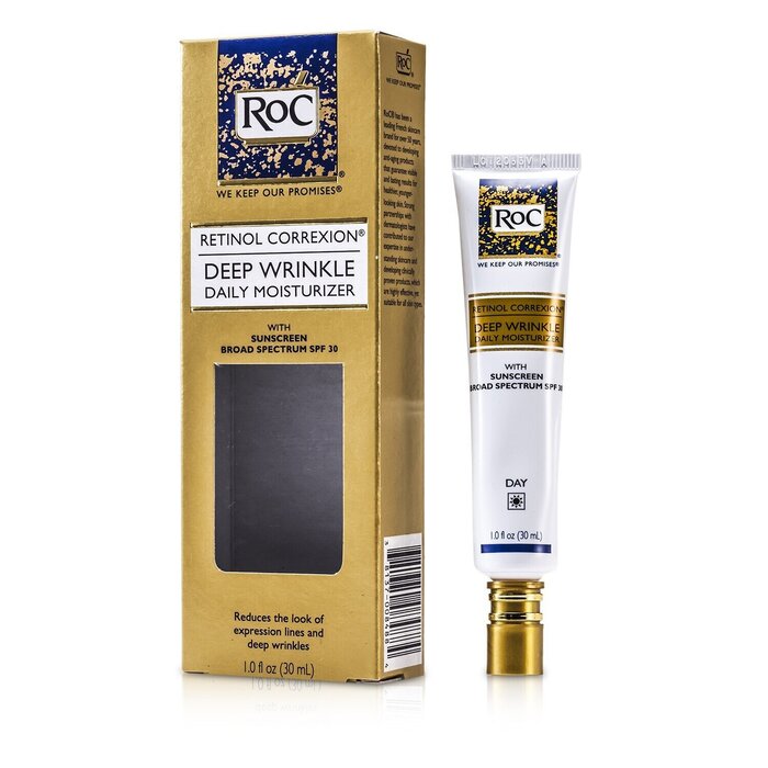 Roc Retinol Correxion Deep Wrinkle Daily Moisturizer With Sunscreen Broad Spectrum SPF 30 30ml