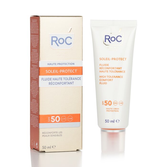 Roc Soleil Protect High Tolerance Comfort Fluid SPF 50 Uva Uvb Comforts Sensitive Skin 50ml