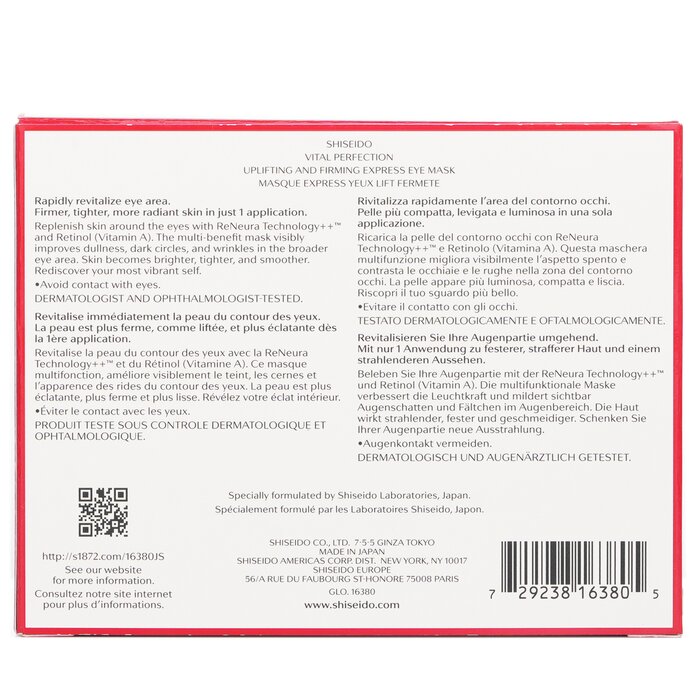 Mặt nạ mắt nâng cơ Shiseido Vital Perfection có retinol 12 cặp giá rẻ