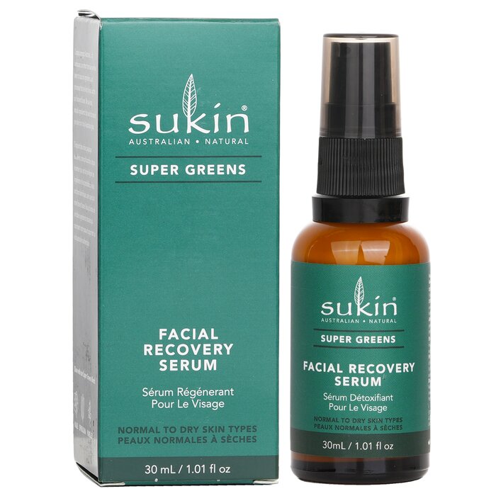 Sukin Super Greens Facial Recovery Serum Normal To Dry Skin Types 30ml