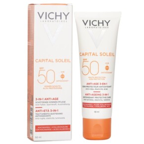 Vichy Capital Soleil Anti Ageing 3 In 1 Daily Antioxidant Sun Care SPF 50 Anti Wrinkles Elasticity Radiance 50ml