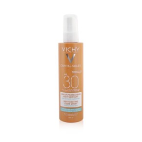 Sản phẩm xịt chống nắng Vichy Capital Soleil Beach Protect SPF 30 dạng nước 200ml cho mặt & cơ thể chính hãng