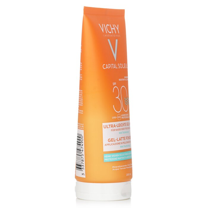 Vichy Capital Soleil Melting Milk Gel SPF 30 Wet Technology Water Resistant Face Body 200ml