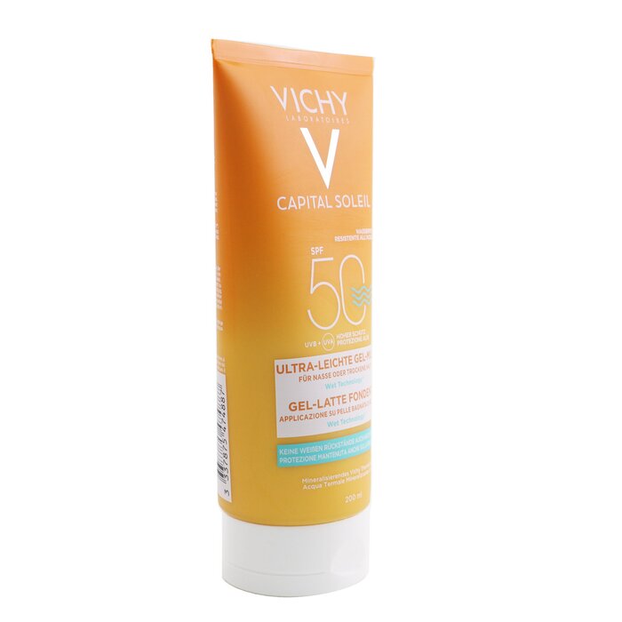 Vichy Capital Soleil Melting Milk Gel SPF 50 Wet Technology Water Resistant Face Body 200ml