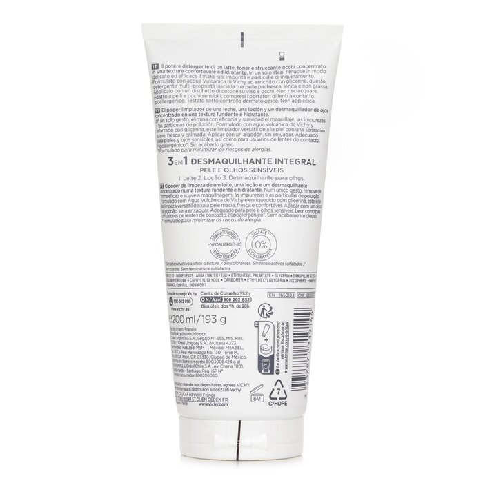 Sữa rửa mặt Vichy Purete Thermale 3 trong 1 cho da nhạy cảm 200ml giá rẻ