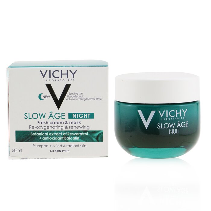 Vichy Slow Age Night Fresh Cream Mask Re Oxygenating Renewing For All Skin Types 50ml