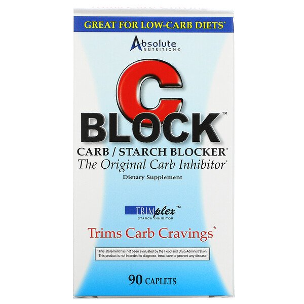 Absolute Nutrition CBlock Carb/Starch Blocker 90 Caplets 7 absolute nutrition cblock carb starch blocker 90 caplets 27662