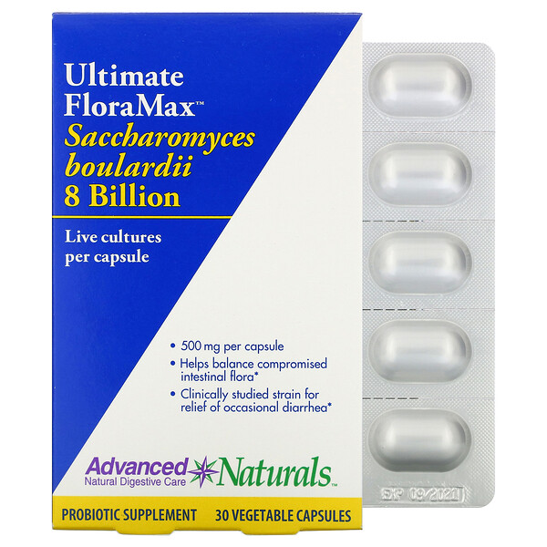 Advanced Naturals Ultimate FloraMax Saccharomyces Boulardii 8 Billion 30 Vegetable viên 7 advanced naturals ultimate floramax saccharomyces boulardii 8 billion 30 vegetable capsules 102163