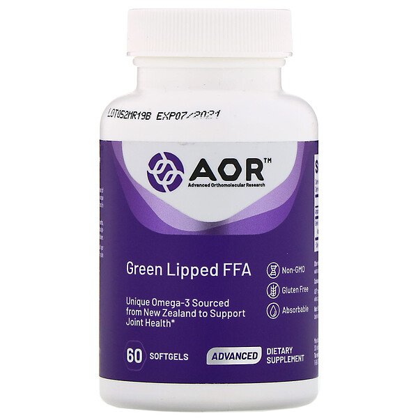 Advanced Orthomolecular Research AOR Green Lipped FFA 60 Softgels 7 advanced orthomolecular research aor green lipped ffa 60 softgels 82315