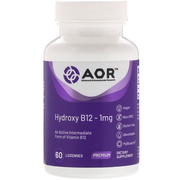 Advanced Orthomolecular Research AOR Hydroxy B12 1 mg 60 Lozenges 7 advanced orthomolecular research aor hydroxy b12 1 mg 60 lozenges 52244