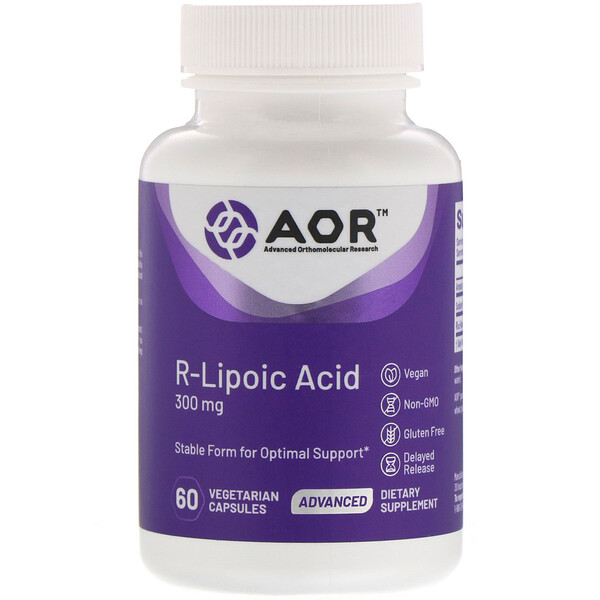 Advanced Orthomolecular Research AOR R-Lipoic Acid 300 mg 60 viên 7 advanced orthomolecular research aor r lipoic acid 300 mg 60 vegetarian capsules 46840