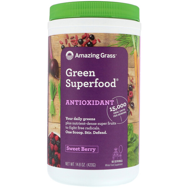 Amazing Grass Green Superfood Antioxidant Sweet Berry 14.8 oz (420 g) 7 amazing grass green superfood antioxidant sweet berry 14 8 oz 420 g 58238