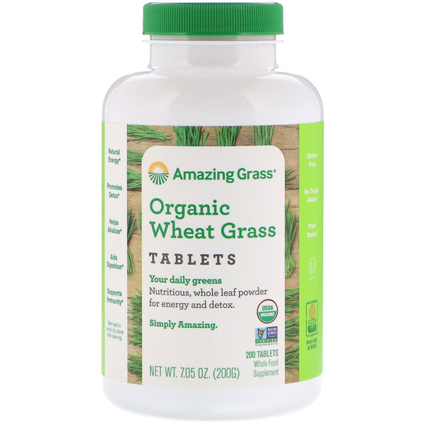 Amazing Grass Organic Wheat Grass viên 200 viên 7 amazing grass organic wheat grass tablets 200 tablets 13811