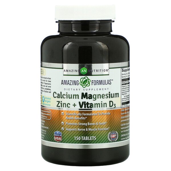 Amazing Nutrition Calcium Magnesium Zinc + Vitamin D3 150 viên 7 amazing nutrition calcium magnesium zinc vitamin d3 150 tablets 108572