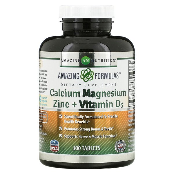 Amazing Nutrition Calcium Magnesium Zinc + Vitamin D3 300 viên 7 amazing nutrition calcium magnesium zinc vitamin d3 300 tablets 108550