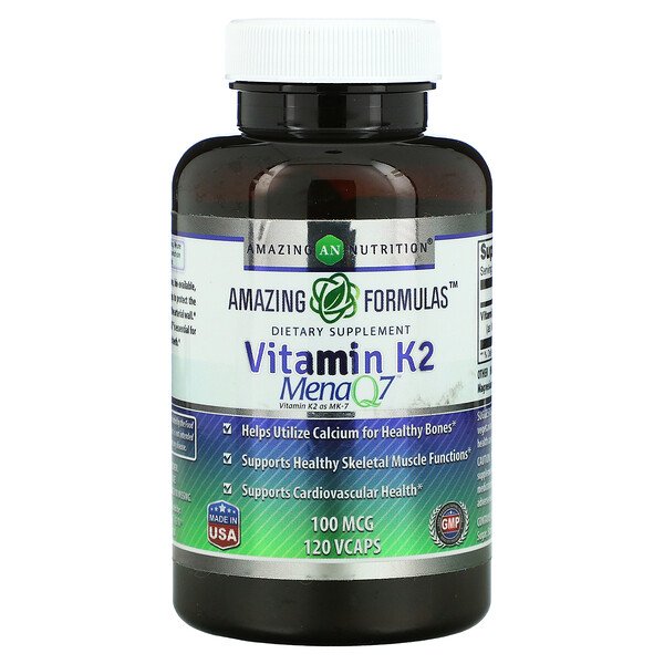 Amazing Nutrition Vitamin K2 100 mcg 120 VCaps 7 amazing nutrition vitamin k2 100 mcg 120 vcaps 108571