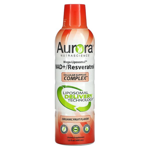 Aurora Nutrascience Mega-Liposomal NAD+/Resveratrol Organic Fruit 16 oz (480 ml) 7 aurora nutrascience mega liposomal nad resveratrol organic fruit 16 fl oz 480 ml 109326
