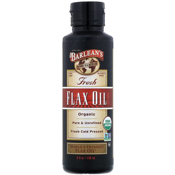 Barlean's Organic Fresh Flax Oil 8 oz (236 ml) 7 barlean s organic fresh flax oil 8 fl oz 236 ml 48909