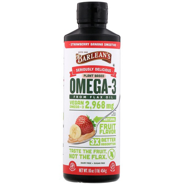 Barlean's Seriously Delicious Omega-3 from Flax Oil Strawberry Banana Smoothie 2,968 mg 16 oz (454 g) 7 barlean s seriously delicious omega 3 from flax oil strawberry banana smoothie 2 968 mg 16 oz 454 g 10328