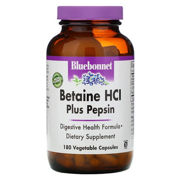 Bluebonnet Nutrition Betaine HCL Plus Pepsin 180 viên 7 bluebonnet nutrition betaine hcl plus pepsin 180 veggie caps 9082