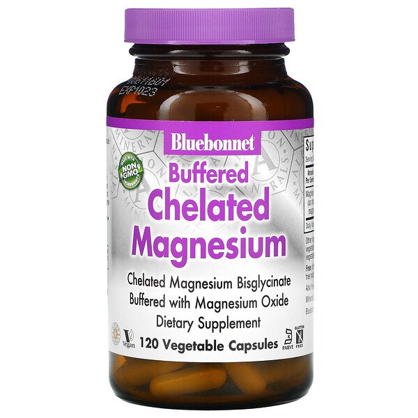 Bluebonnet Nutrition Buffered Chelated Magnesium 120 Vegetable viên 7 bluebonnet nutrition buffered chelated magnesium 120 vegetable capsules 21160