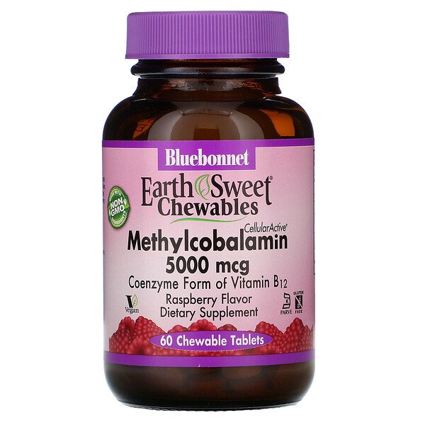 Bluebonnet Nutrition EarthSweet viên nhai CellularActive Methylcobalamin Raspberry Flavor 5,000 mcg 60 viên nhai 7 bluebonnet nutrition earthsweet chewables cellularactive methylcobalamin raspberry flavor 5 000 mcg 60 chewable tablets 9996