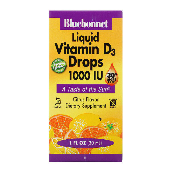 Bluebonnet Nutrition Liquid Vitamin D3 Drops Natural Citrus Flavor 1,000 IU 1 oz (30 ml) 7 bluebonnet nutrition liquid vitamin d3 drops natural citrus flavor 1 000 iu 1 fl oz 30 ml 27905