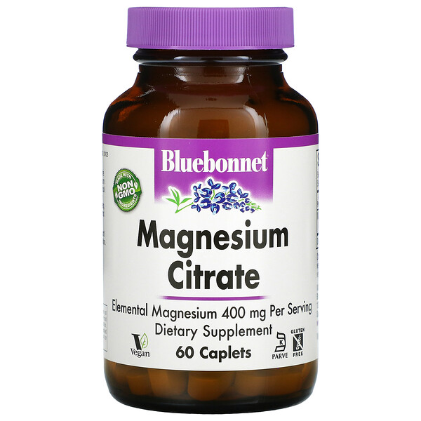 Bluebonnet Nutrition Magnesium Citrate 400 mg 60 Caplets 7 bluebonnet nutrition magnesium citrate 400 mg 60 caplets 106364