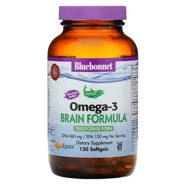Bluebonnet Nutrition Natural Omega-3 Brain Formula 120 Softgels 7 bluebonnet nutrition natural omega 3 brain formula 120 softgels 9158