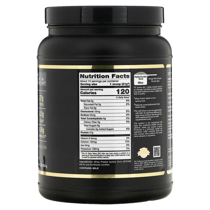 California Gold Nutrition SPORT - Whey Protein Isolate 1 lb 16 oz (454 ...