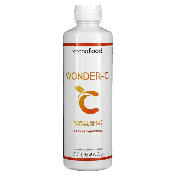 CodeAge Wonder-C Liposomal Delivery Orange Tangerine 16 oz (473 ml) 7 codeage wonder c liposomal delivery orange tangerine 16 fl oz 473 ml 107899