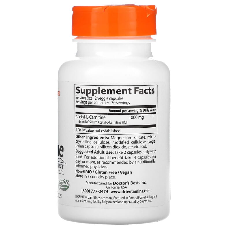 Doctor's Best AcetylLCarnitine with Biosint Carnitines 500 mg 60