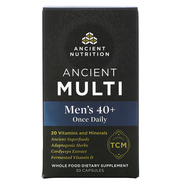 Dr. Axe / Ancient Nutrition Ancient Multi Men's 40+ Once Daily 30 viên 7 dr axe ancient nutrition ancient multi men s 40 once daily 30 capsules 105917