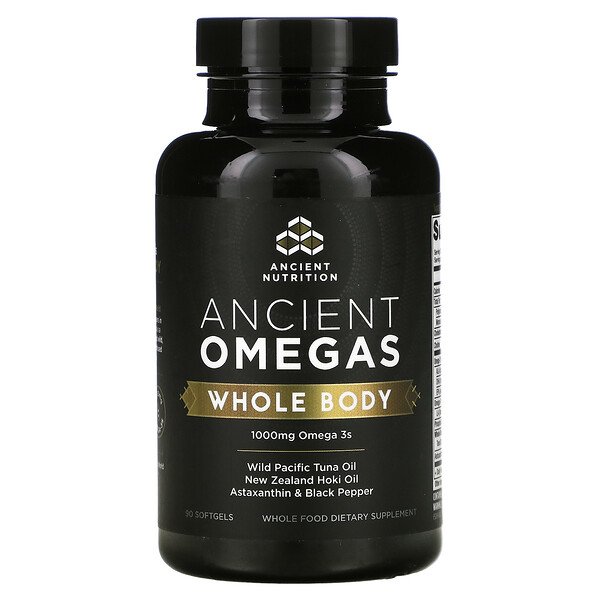 Dr. Axe / Ancient Nutrition Ancient Omegas Whole Body 1,000 mg 90 Softgels 7 dr axe ancient nutrition ancient omegas whole body 1 000 mg 90 softgels 107233
