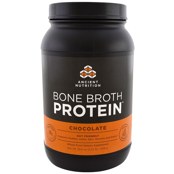 Dr. Axe / Ancient Nutrition Bone Broth Protein Chocolate 2.22 lbs (1008 g) 7 dr axe ancient nutrition bone broth protein chocolate 2 22 lbs 1008 g 73148