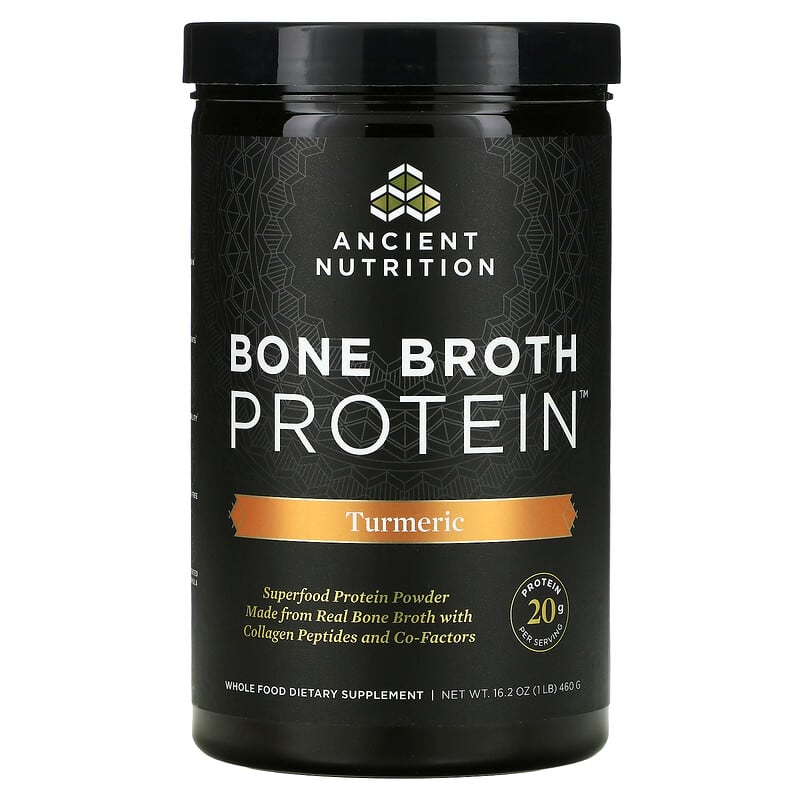 Dr. Axe / Ancient Nutrition Bone Broth Protein Turmeric 1 lb (460 g) 5 dr axe ancient nutrition bone broth protein turmeric 1 lb 460 g 71288